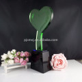 vente en gros personnalisé en forme de coeur logo en cristal vase en verre pour centres de table